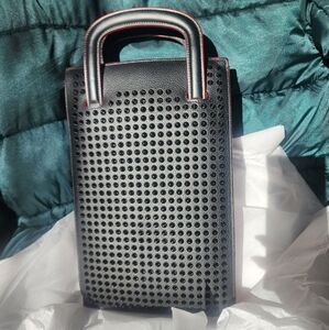 Authentic Christian Louboutin Black Studded Handbag Or Clucth Bag
